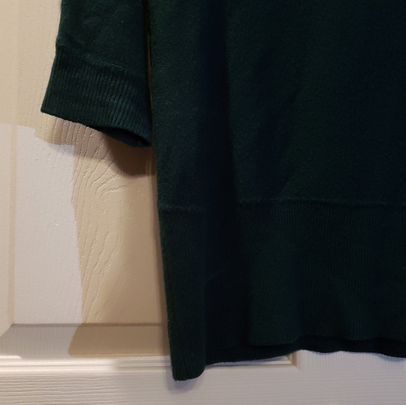 Forest Green V-Neck Dolman Sleeve Sweater - Picture 4 of 5